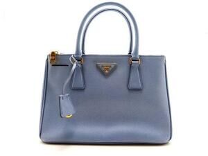 Prada Blue Galleria Saffiano Bag Leather Strap Handbag Blue
